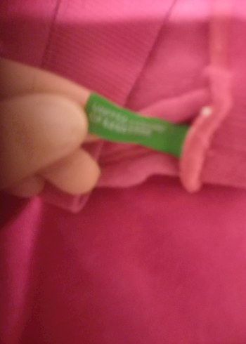 benetton marka Kız Çocuk Koyu Pembe Kapüşonlu Eşofman Takımı - Görsel 2