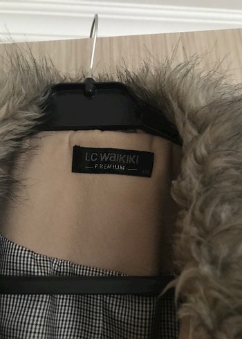 Kürklü Bej Kadın Midi Kaban - Görsel 4