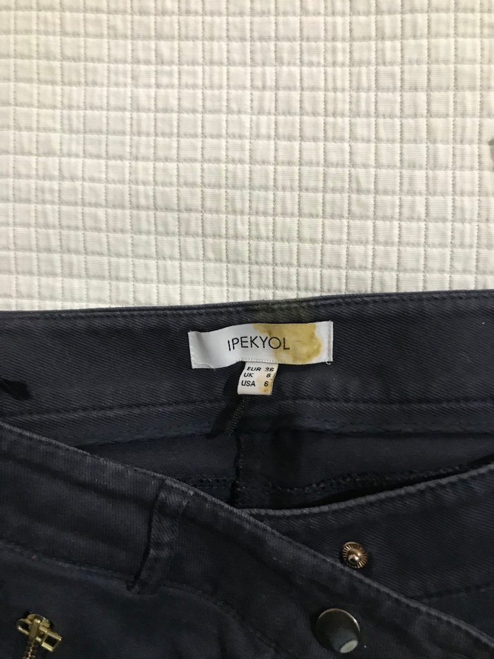 Siyah Süet Fermuarlı Kadın Kumaş Pantolon - Görsel 2