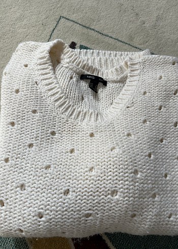 Beyaz Örgü Kadın Kazak - Görsel 3