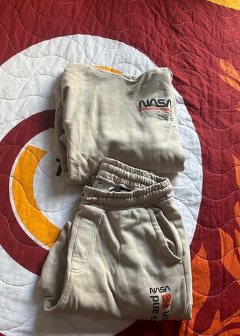 Gri NASA Baskılı Erkek Çocuk Eşofman Takımı - Görsel 5