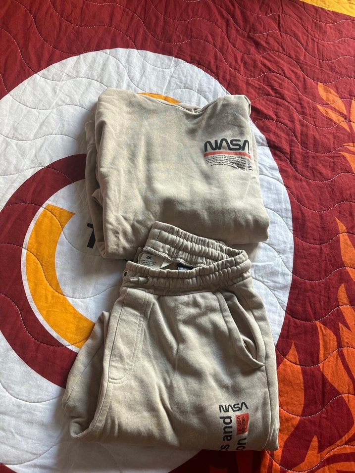 Gri NASA Baskılı Erkek Çocuk Eşofman Takımı - Görsel 5
