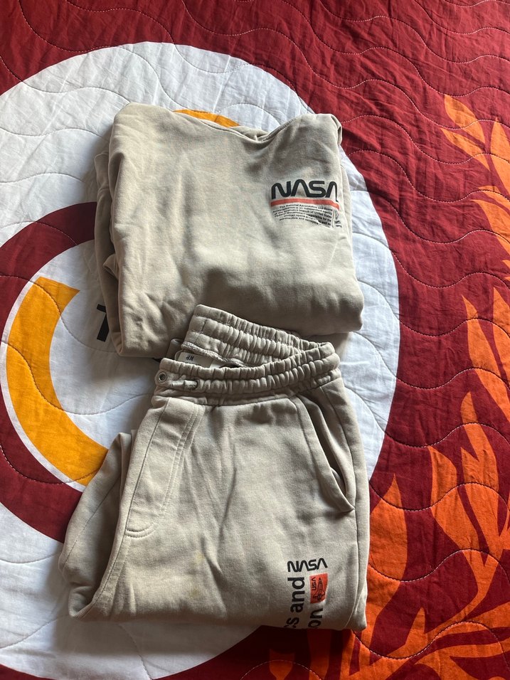 Gri NASA Baskılı Erkek Çocuk Eşofman Takımı - Görsel 4