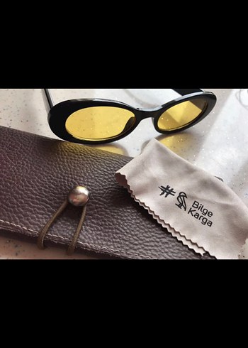 Bilge Karga Parlak Sarı Minimalist Kadın Güneş Gözlüğü - Görsel 3