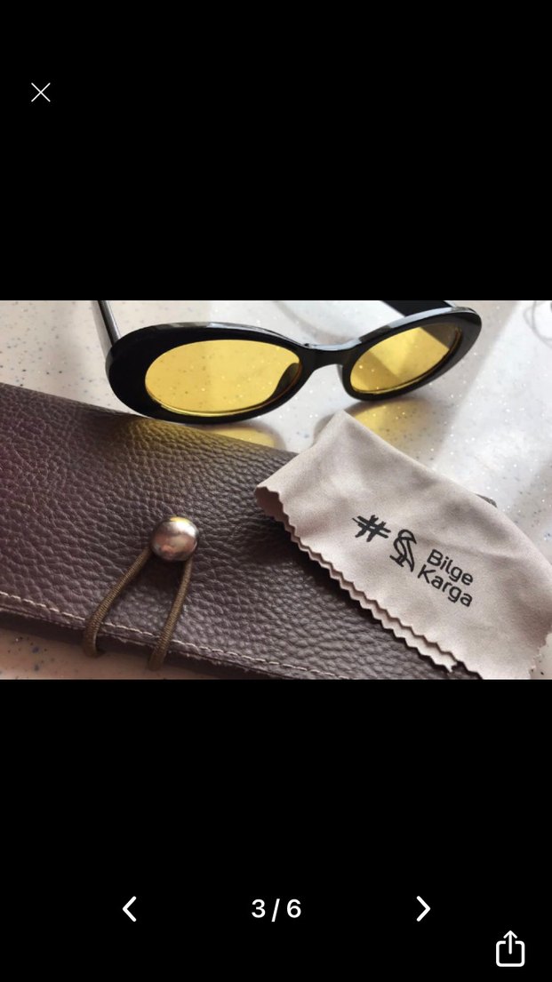 Bilge Karga Parlak Sarı Minimalist Kadın Güneş Gözlüğü - Görsel 3