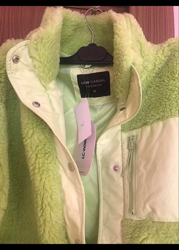 LCW Vision Yeşil Dik Yaka Kadın Peluş Mont - Görsel 2