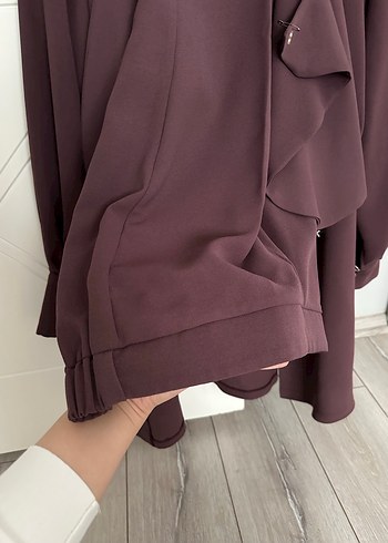 Gül kurusu Düğmeli Midi Kadın Takım Elbise - Görsel 5