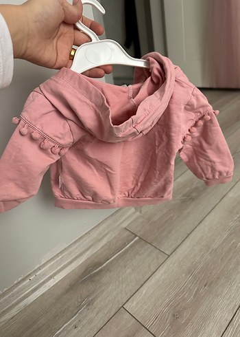 Düğmeli Pembe Kız Çocuk Hırka - Görsel 2