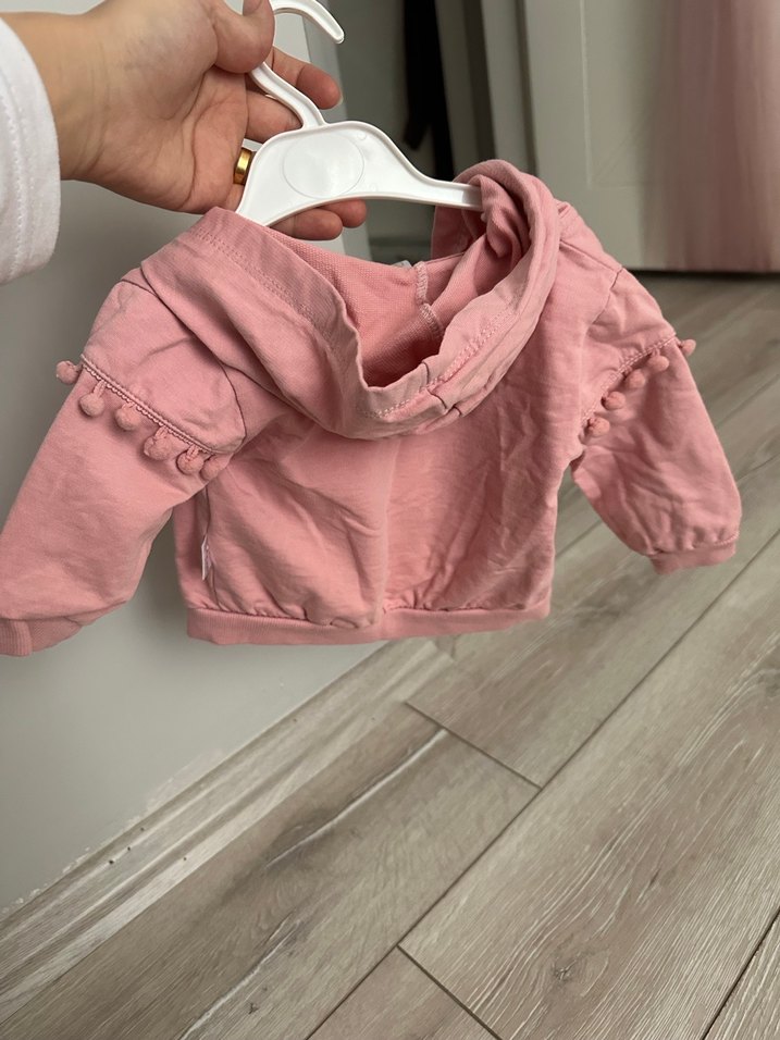 Düğmeli Pembe Kız Çocuk Hırka - Görsel 2