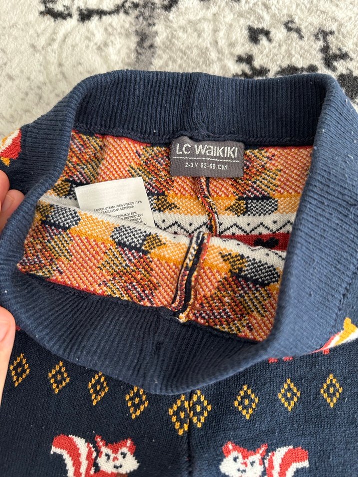 Kız Çocuk Örgü Desenli  Tayt - Görsel 2