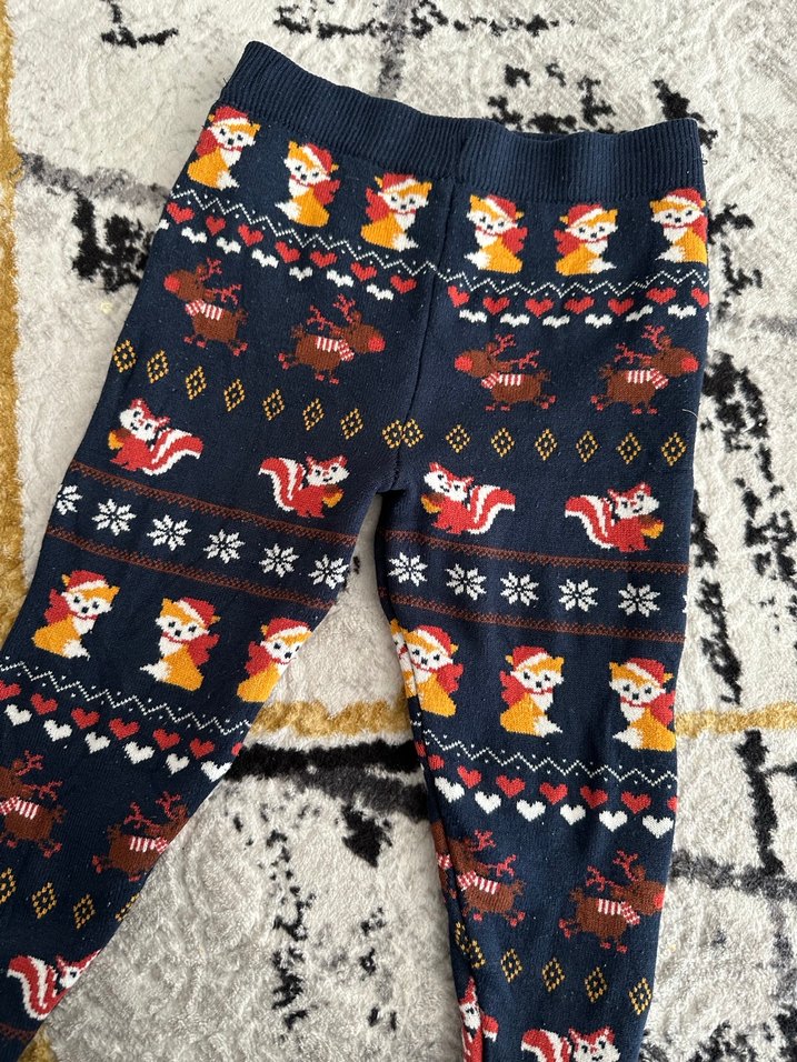 Kız Çocuk Örgü Desenli  Tayt - Görsel 4