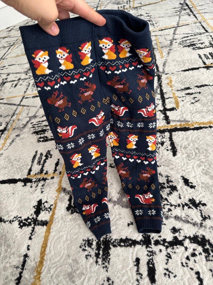 Kız Çocuk Örgü Desenli  Tayt - Görsel 5