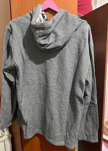 xl Beden Gri Uzun Kollu Kapüşonlu Kadın Sweatshirt