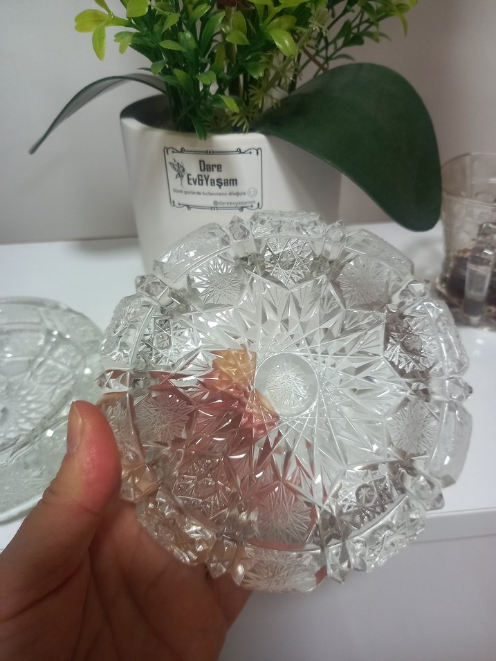 kristal 2 adet kül tablası - Görsel 4