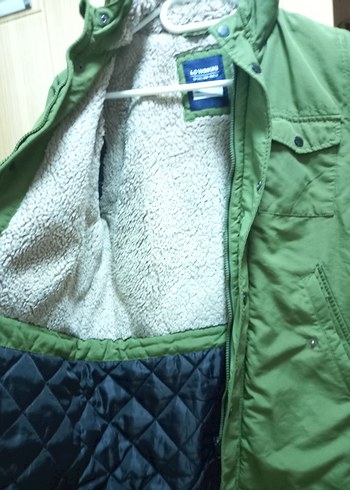 Düğmeli Yeşil mont - Görsel 4