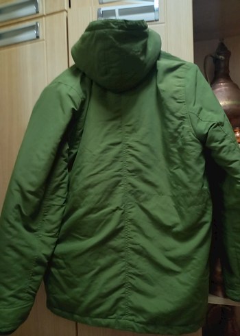 Düğmeli Yeşil mont - Görsel 5