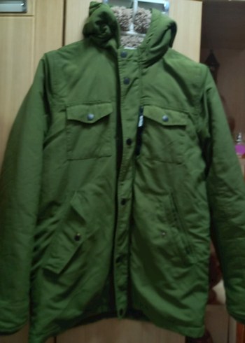 Düğmeli Yeşil mont - Görsel 2