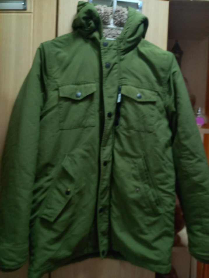 Düğmeli Yeşil mont - Görsel 2