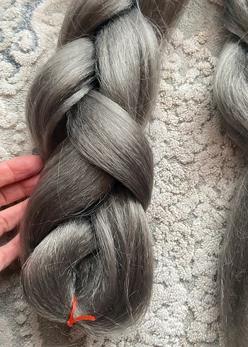 Koyu gri saç sentetik Afrika saç örgüsü - Görsel 2