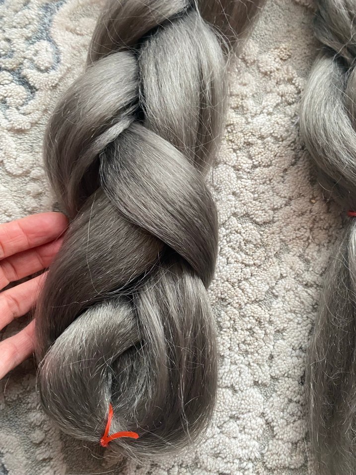 Koyu gri saç sentetik Afrika saç örgüsü - Görsel 2