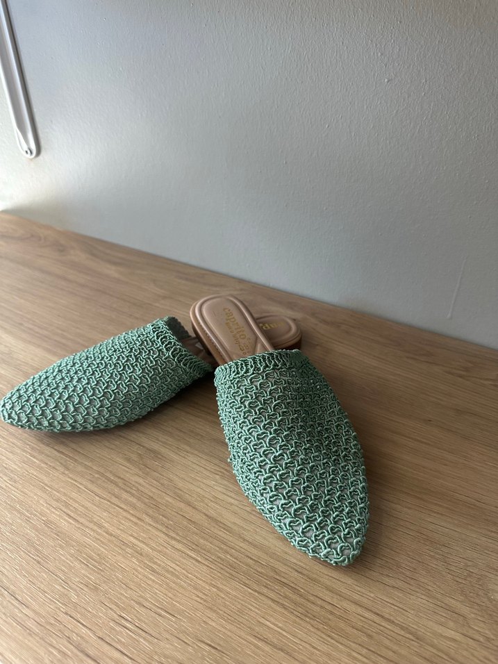 Diger Örgü Kadın Ev Terliği Yeşil - Görsel 3