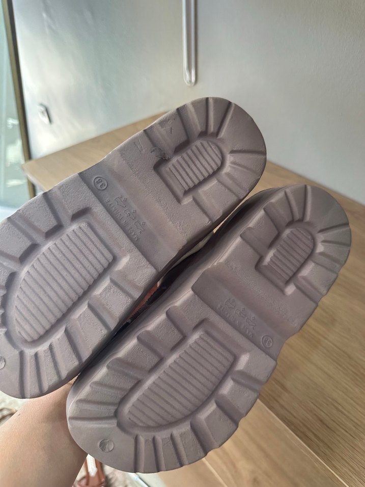 Bej Gri Platform Topuklu Kadın Terlik - Görsel 3