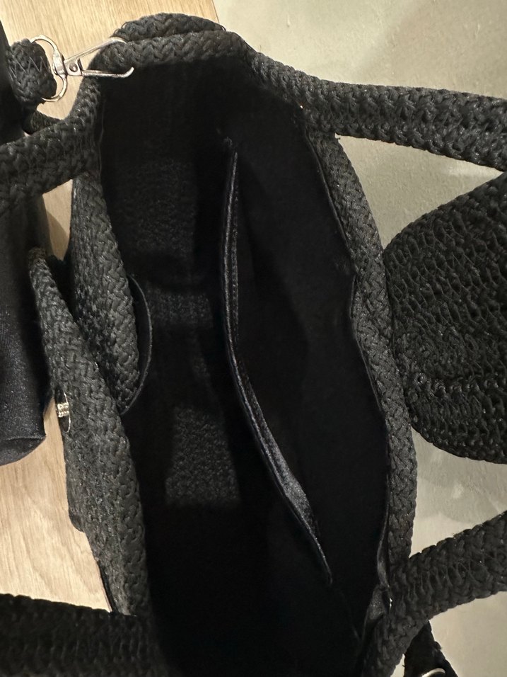 Siyah Örgü Kadın Çanta - Görsel 3