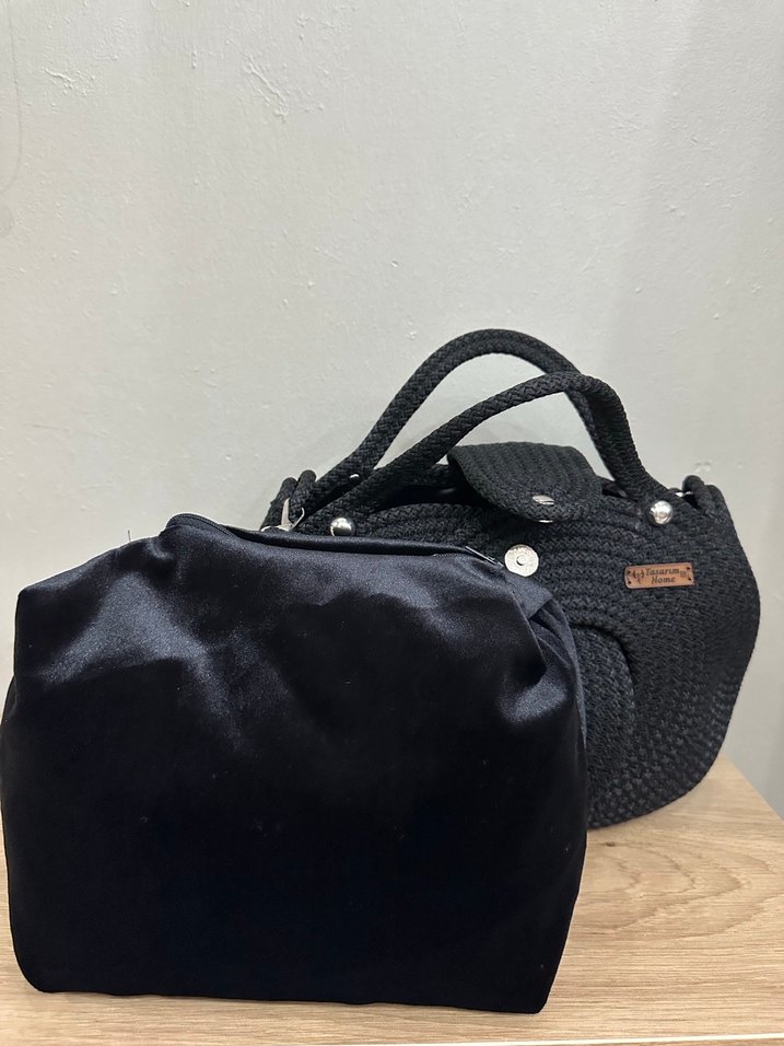 Siyah Örgü Kadın Çanta - Görsel 2