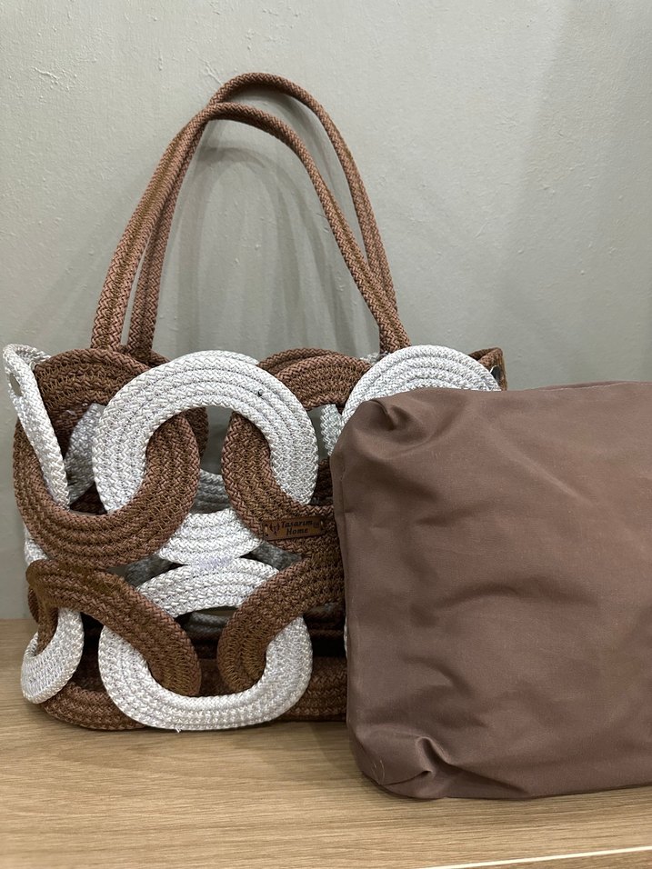 Bohem Dantel Detaylı Örgü Kadın Çanta - Görsel 2