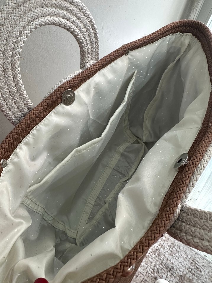 Örgü Detaylı Bohem Kadın Plaj Çantası - Görsel 2