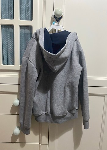 Erkek Çocuk Gri Fermuarlı Sweatshirt - Görsel 3