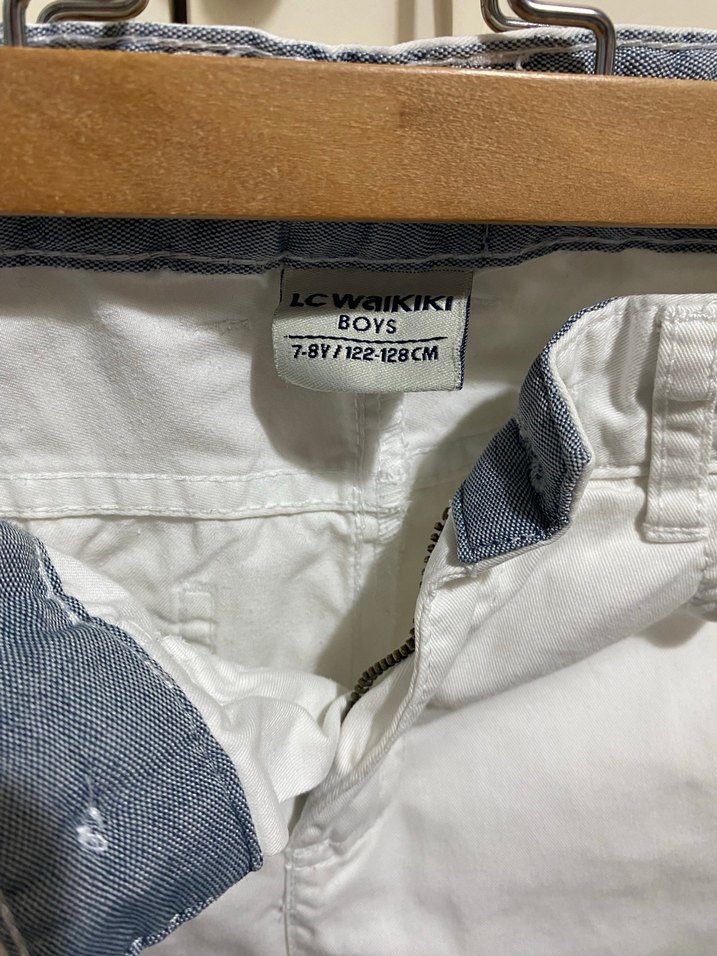 Erkek Beyaz Pamuk Pantolon 7-8 yaş - Görsel 3