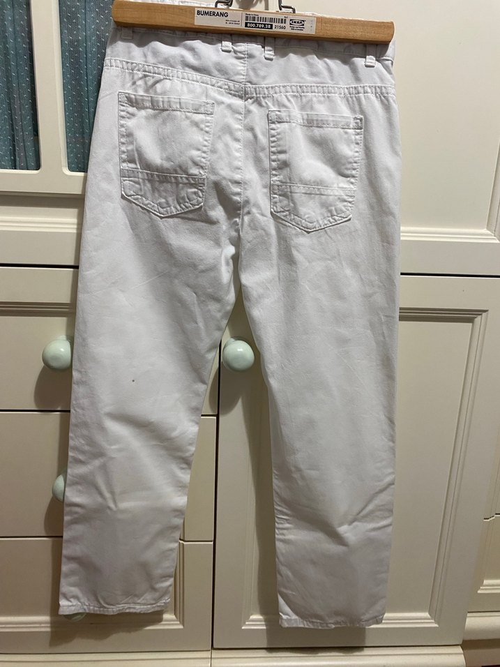 Erkek Beyaz Pamuk Pantolon 7-8 yaş - Görsel 2