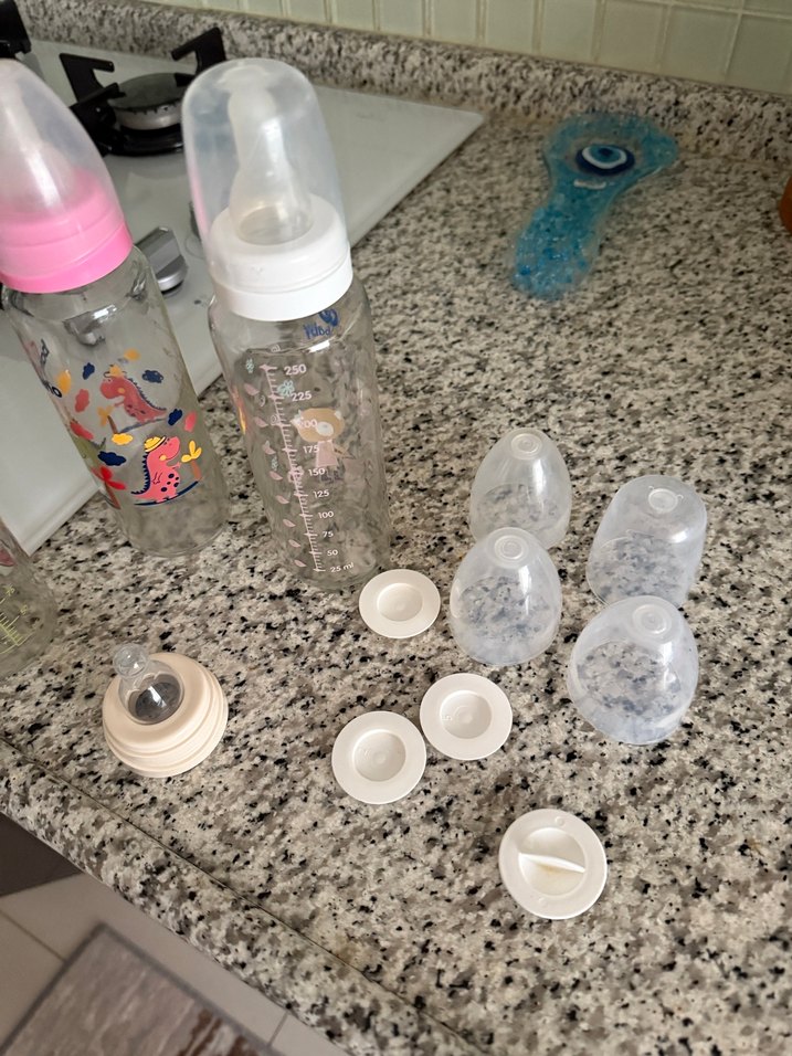 Bebek Biberon Seti, Beyaz ve Gri - Görsel 4