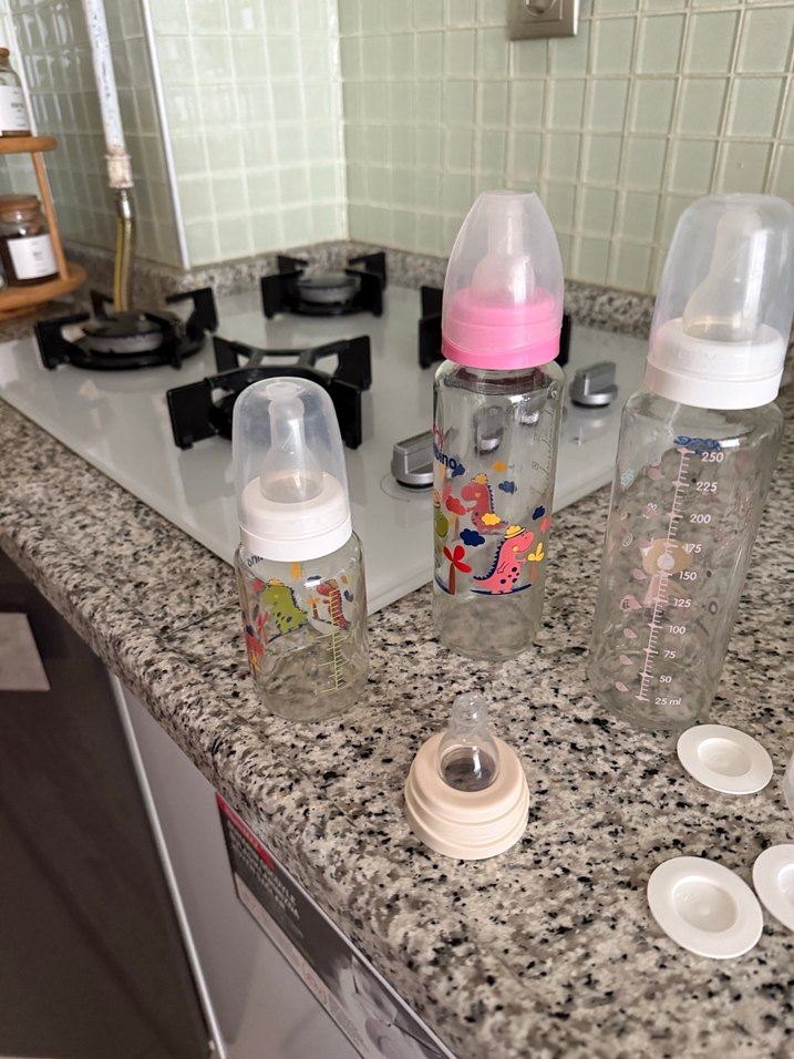 Bebek Biberon Seti, Beyaz ve Gri - Görsel 3