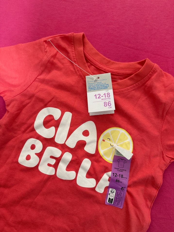 Kız Çocuk Kırmızı Baskılı Kısa Kollu Tişört - Görsel 2