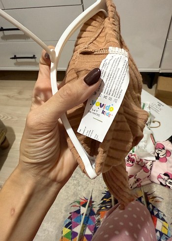 Kız Çocuk Piliseli Bej Tayt - Görsel 3