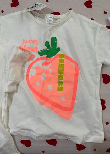 Kız Çocuk Beyaz Pamuklu Baskılı Tişört - Görsel 3