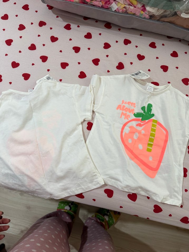 Kız Çocuk Beyaz Pamuklu Baskılı Tişört - Görsel 4