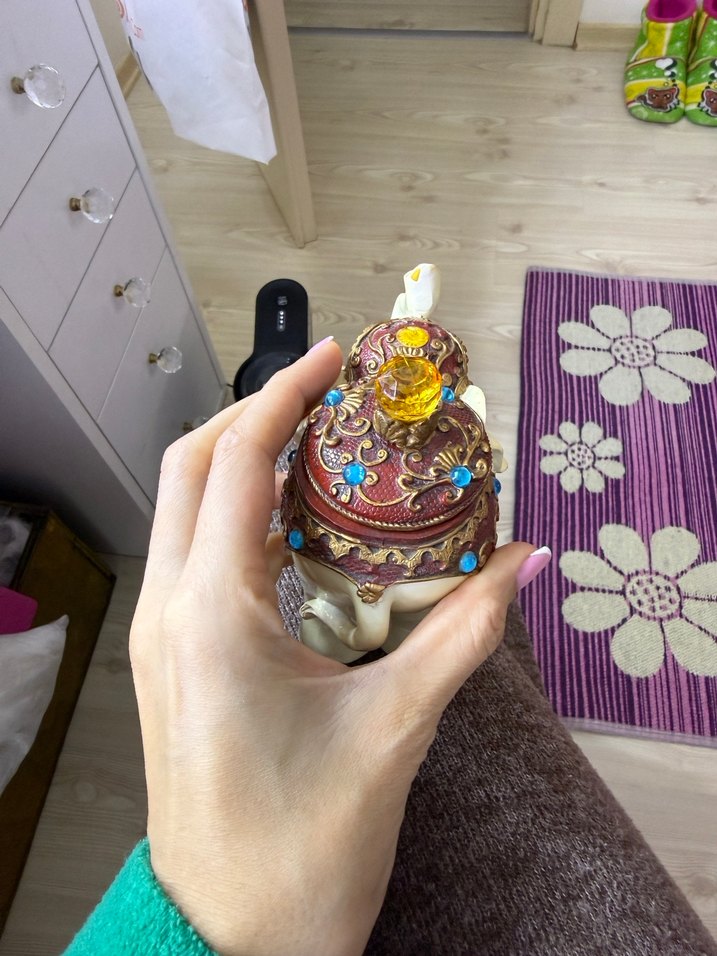 Süslemeli Beyaz Fil Biblo - Görsel 2