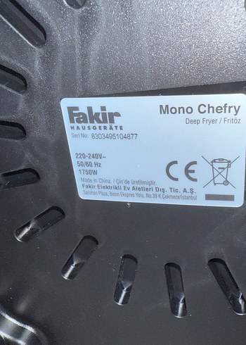 Beden Fakir Siyah Hava Fritözü