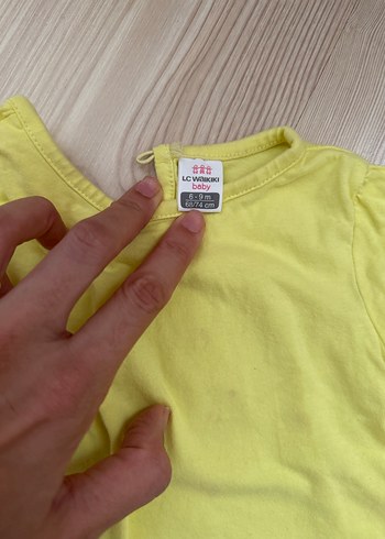 6-9 Ay Beden Kız Çocuk Pembe Kısa Kollu Baskılı Tişört