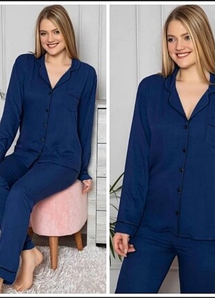 Alissa Lacivert Pijama Takımı