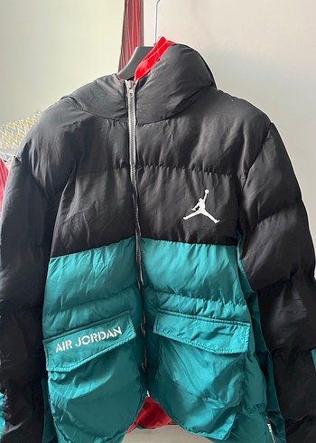 Jordan Erkek Siyah Yeşil Fermuarlı Mont - Görsel 4