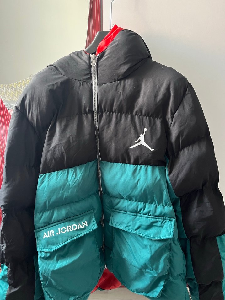 Jordan Erkek Siyah Yeşil Fermuarlı Mont - Görsel 4