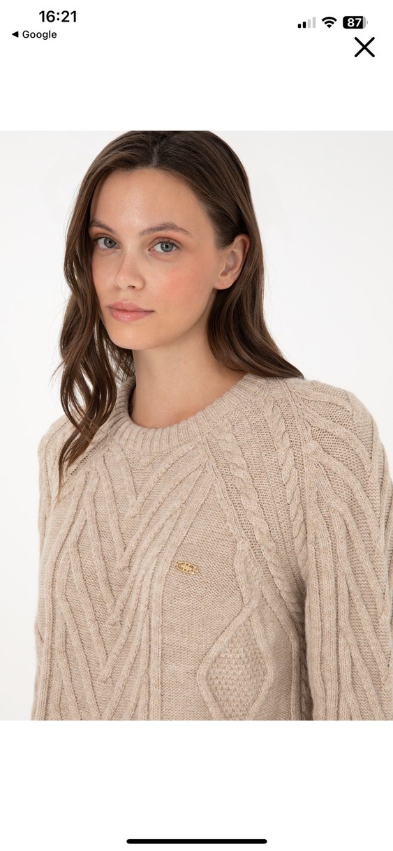 U.S. Polo Assn Kadın Kum Rengi Kazak - Görsel 2