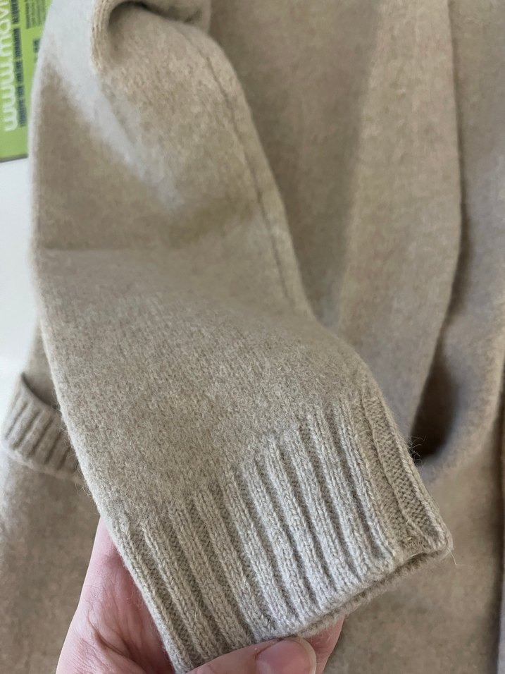 Benetton Sütlü Kahve Yün Hırka - Görsel 3