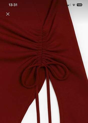 Trendyol Bordo Omzu Açık Bluz - Görsel 4