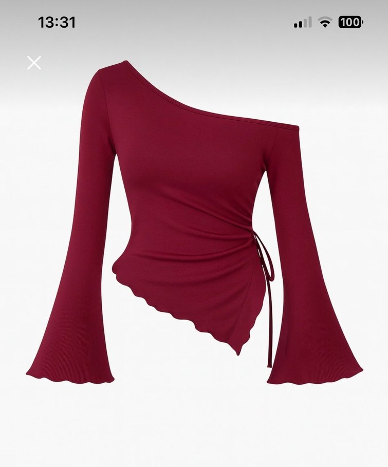 Trendyol Bordo Omzu Açık Bluz - Görsel 3