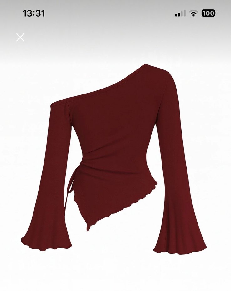 Trendyol Bordo Omzu Açık Bluz - Görsel 2